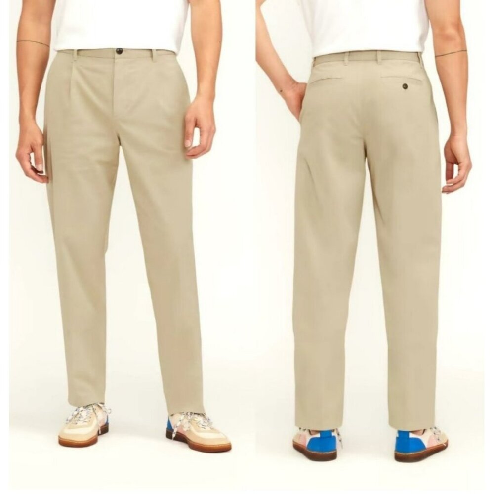 Everlane The Pleated Air Chino Pant Twill Trench Coat Khaki Mens Size 33x32‎ NWT